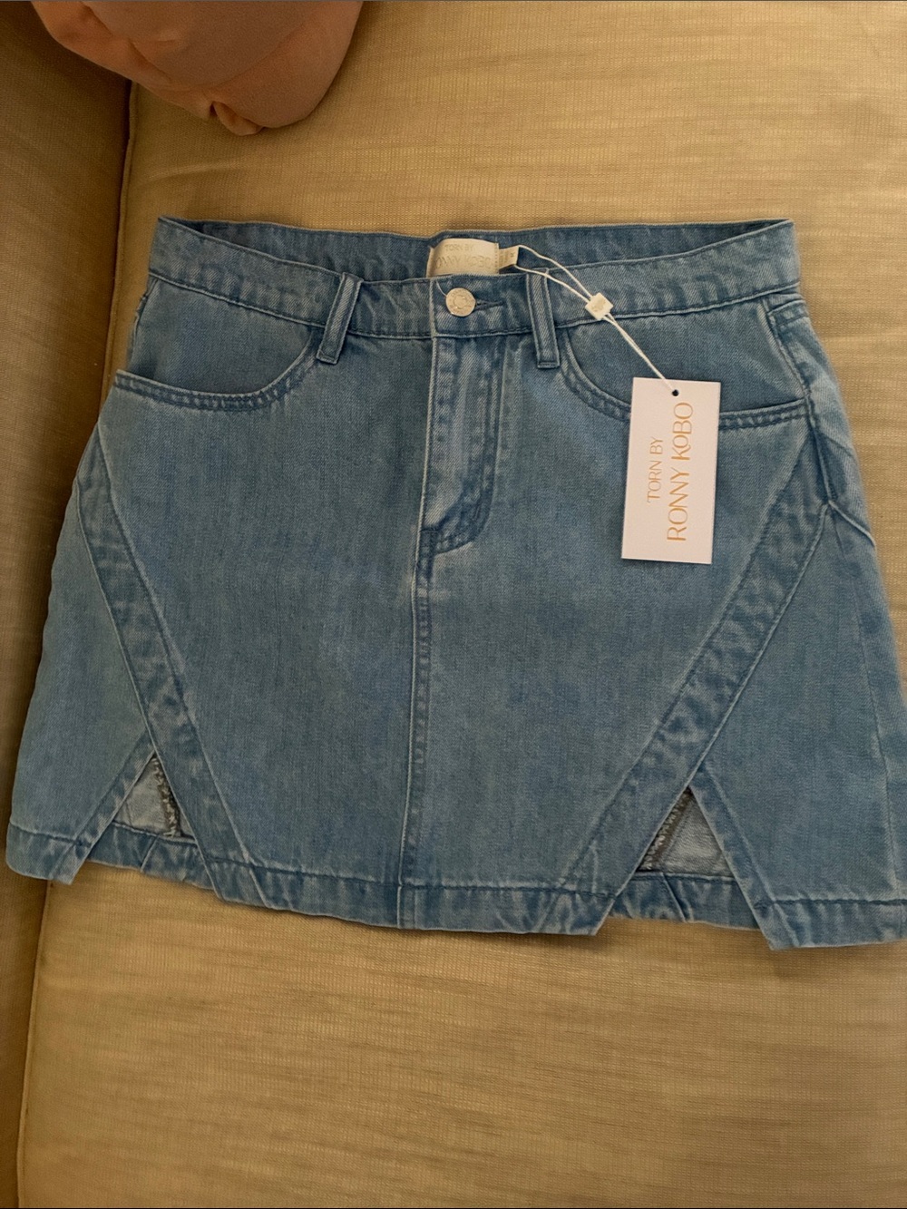 Torn by Ronny Kobo Erika Denim Mini Skirt